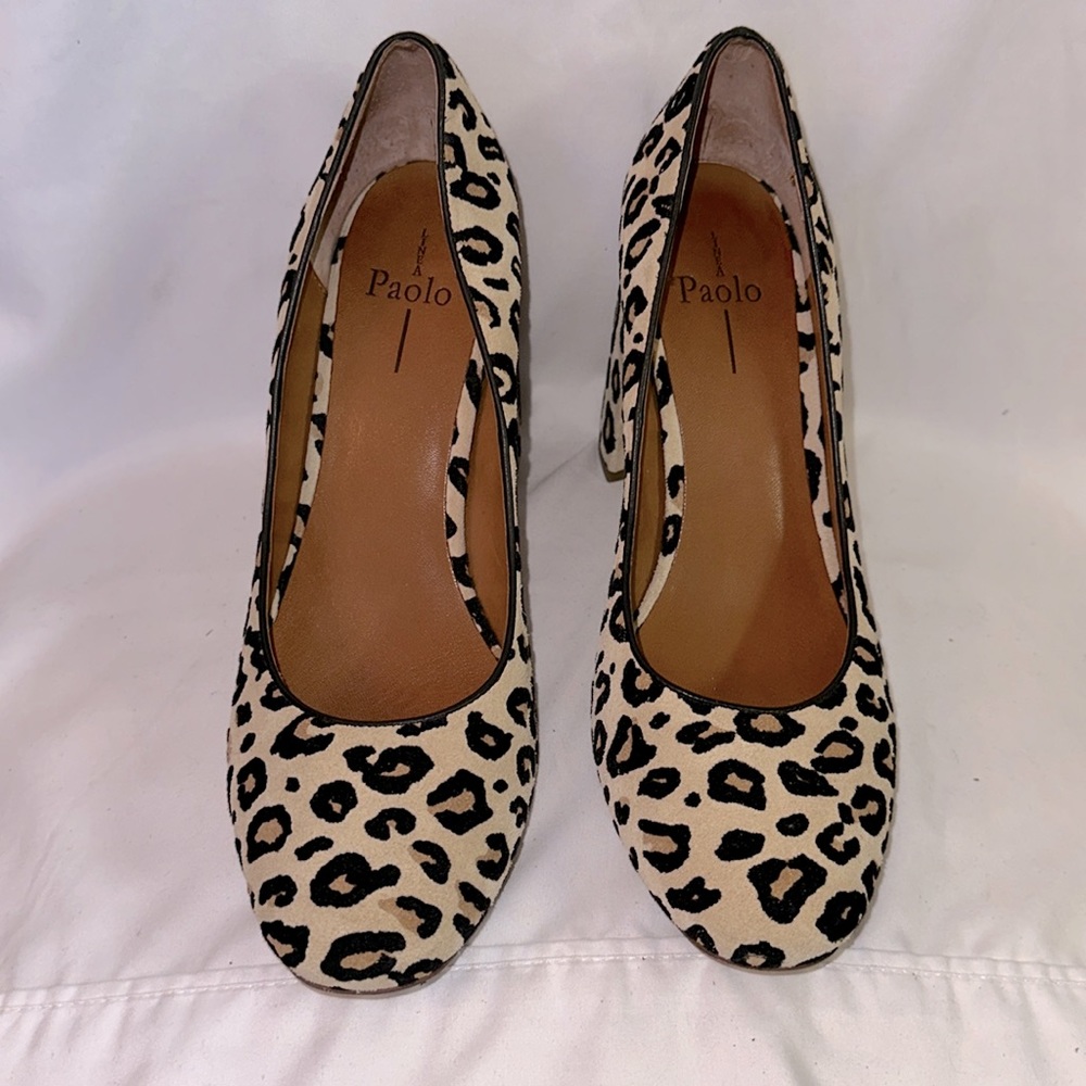 Linea Paolo Sz.10M Leopard Print Block Heel